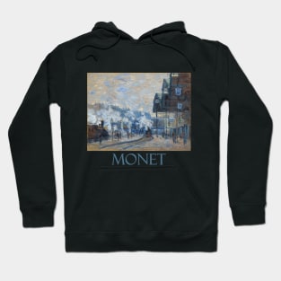 La Gare Saint Lazare, Vue Exterieure by Claude Monet Hoodie